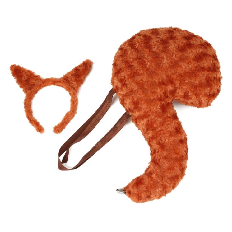 

Animal Squirrel Costume Set with Squirrel Ears Headband Squirrel Tail Accessories for Halloween Fancy Dress Party Props small tail