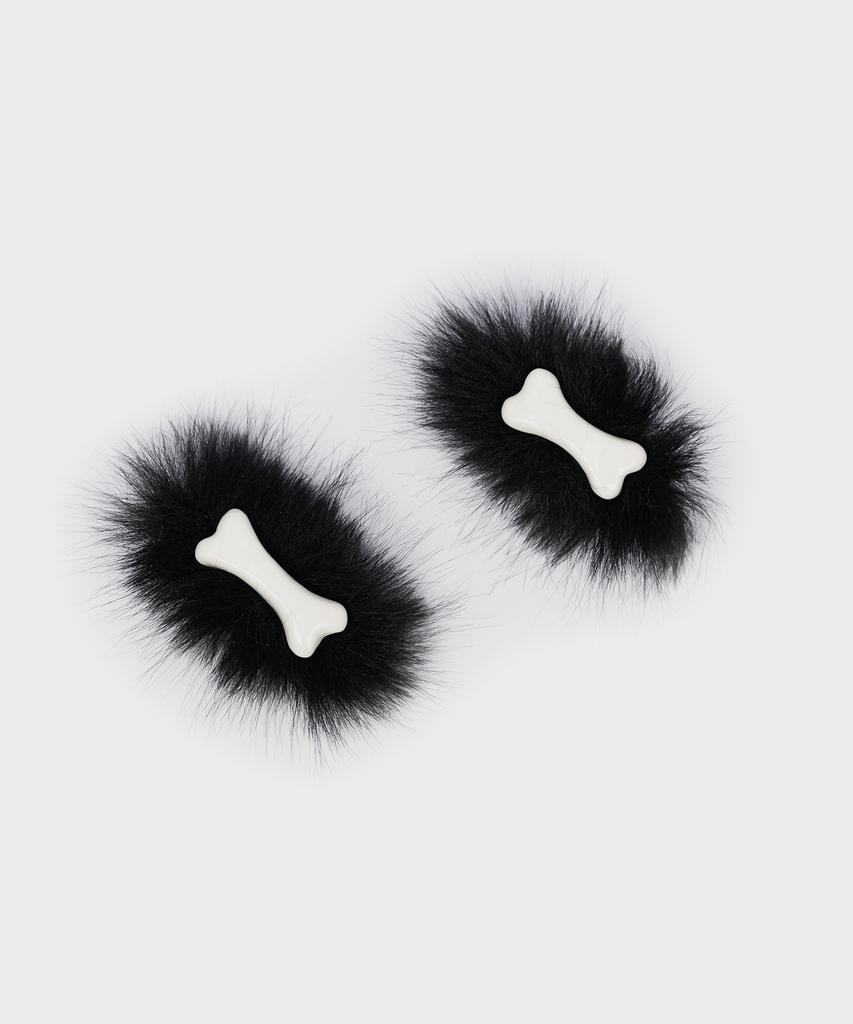 Media82 Fur Hair Pin (Black)