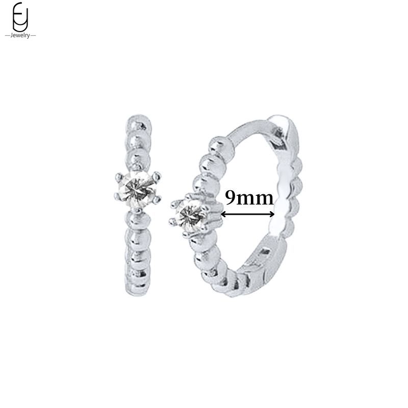 925 Silver Ear Buckles Fashion Hoop Earrings White Crystal Luxury Women's Earrings Wedding Women's Jewelry Premium Gift