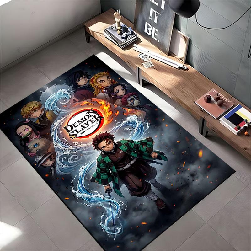 Demon Slayer Anime Carpet Design suitable as a non-slip mat for the living room or bedroom sofa