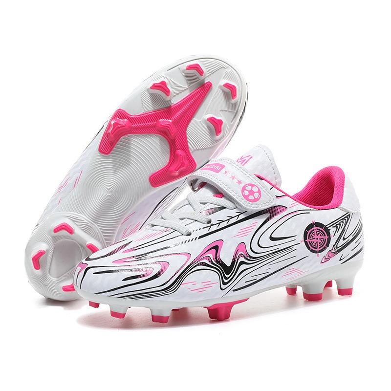 Children's Football Shoes Velcro Broken Nails Medium and Large Children's Men's Women's Long Nails Lightweight Shock Absorption Grass Training Shoes