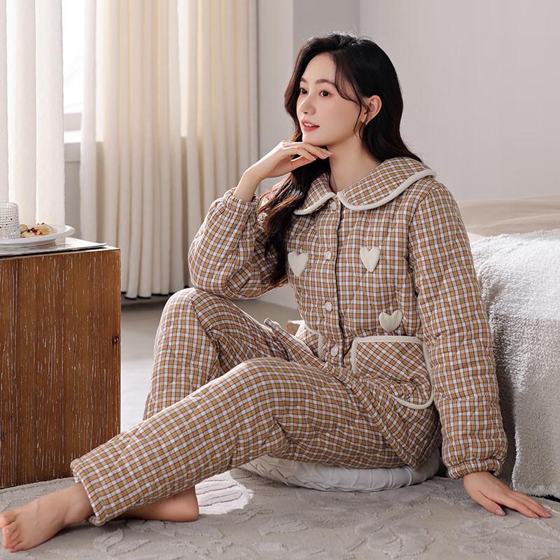 Женская зимняя клетчатая флисовая пижама Miling M