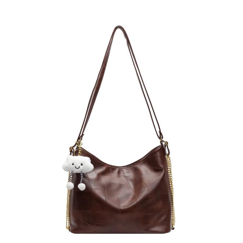 

Однотонная женская сумка из искусственной кожи на молнии, простая, модная, через плечо, мягкая, вместительная, универсальная, модная, новая