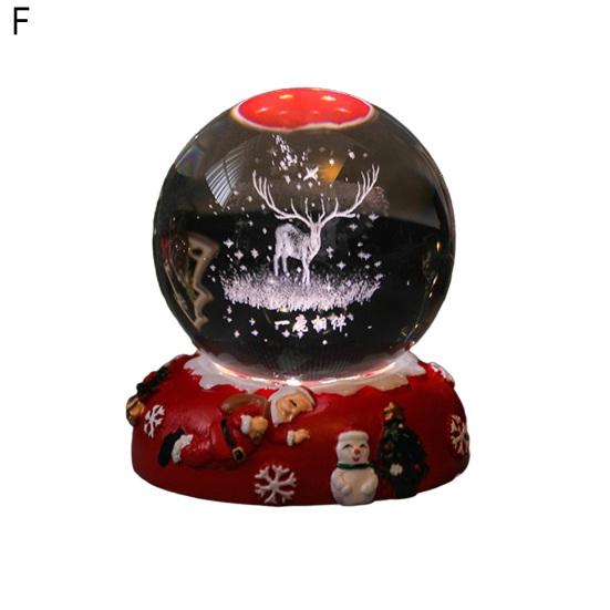 Jõulud Kunstkristallkuul Öölamp 3D Jõuluvana Lumememm Põder Klaaskuuli Lamp Alusega Helendav Dekoratiivne Klaaskera Kodu Magamistoa Kaunistus
