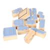 16pcs Moon Cloud Scenery Decorative Wood Stamp Delicate Carving Rectangle Stamp Set  For DIY Crafts