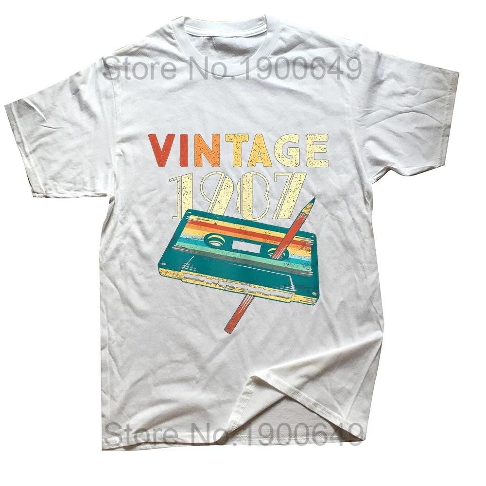 Vintage Made In 1987 Limited Edition 37 Years of Being Awesome T Shirts Summer Graphic Cotton Streetwear Birthday Gifts Tshirt