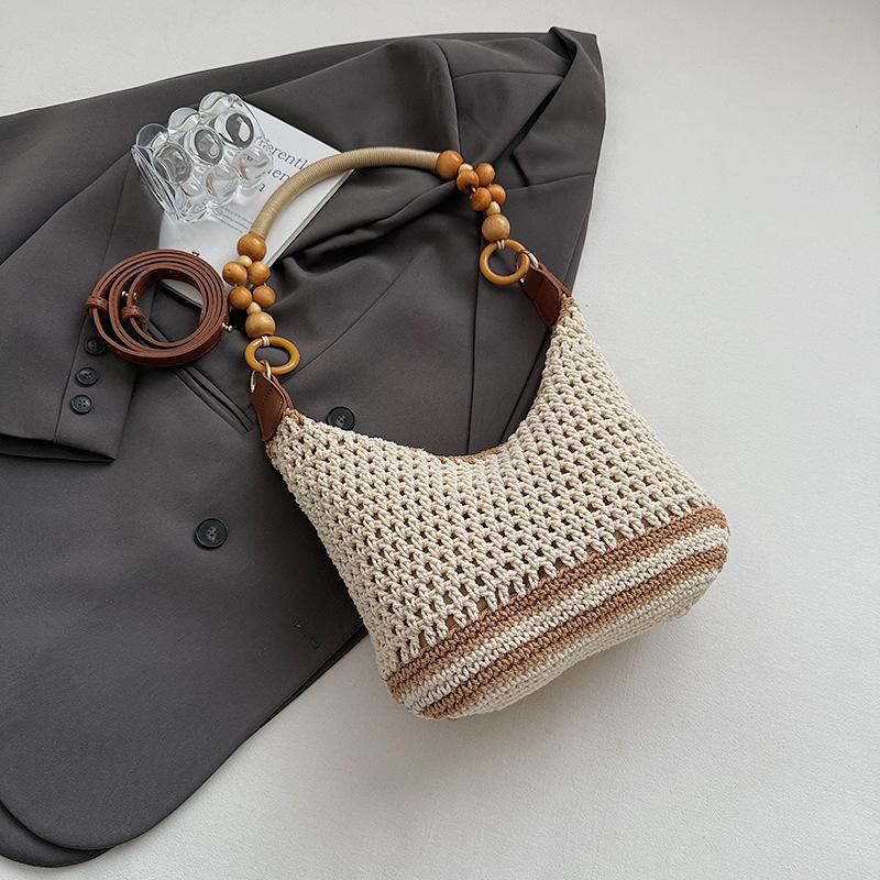 Large capacity woven bag women's summer new versatile shoulder messenger bag seaside vacation wind beach bag
