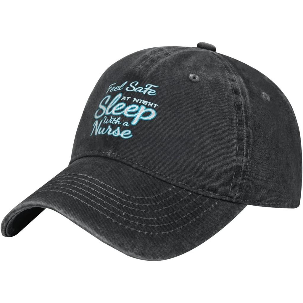Feel Safe Sleep With A Nurse Baseball Cap Adjustable Vintage Cotton Dad Hat for Unisex