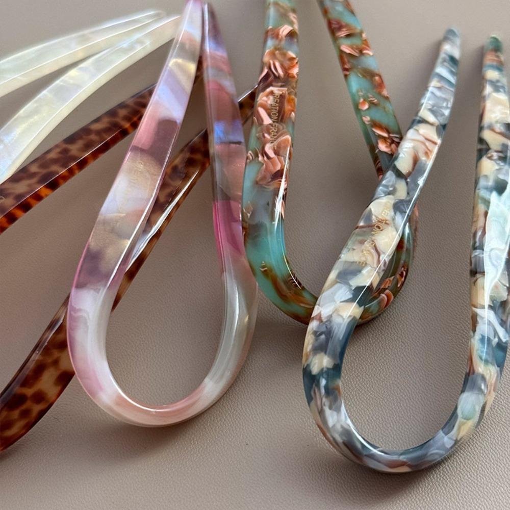 Geometrische Acetat Haarnadel Kopfschmuck Chinesischer Stil Haargabel Kreativer U-förmiger Haarstab Damen