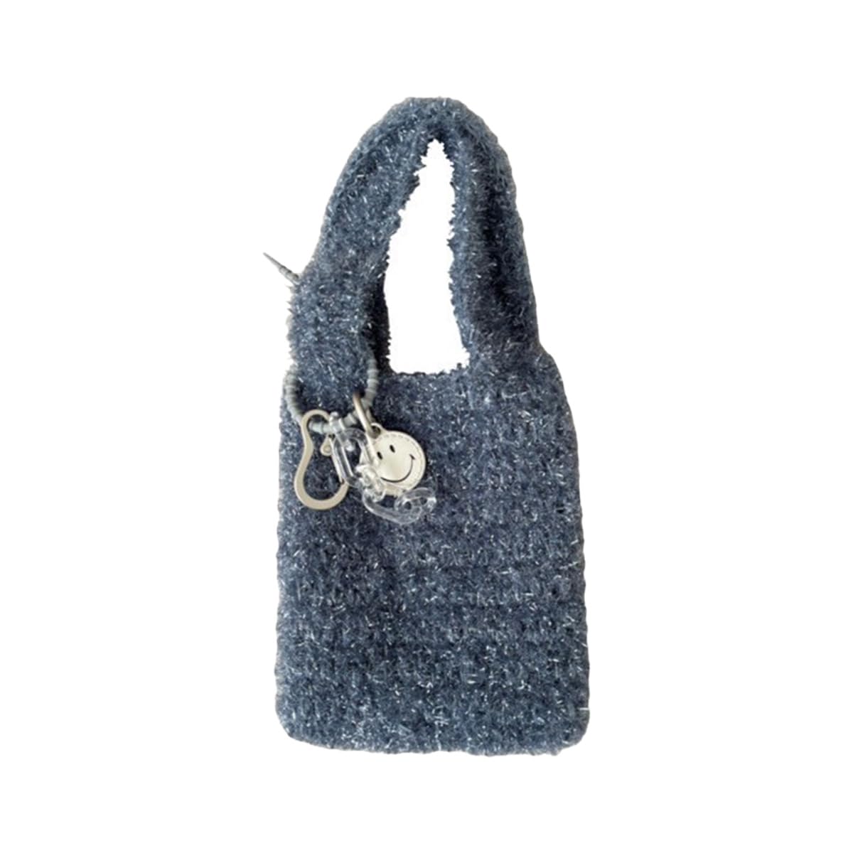

Handbag Wool Laminate Accessory Case Mini Tote Handbag Second Bag Glitter Wool Bag [DIVA Rose] Women s (Gray) сірий колір