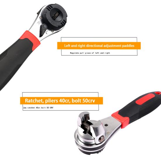 Universal Socket Torque Ratchet Wrench Anti-Slip Handle Ergonomic Design Heat Treated Multifunctional
