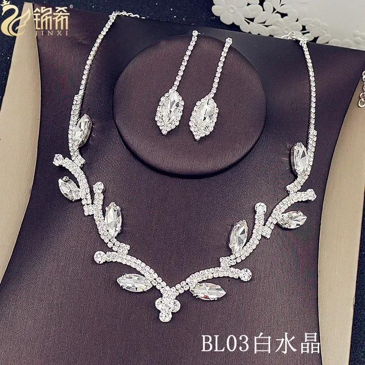 Blue Water Drop Rhinestones Necklace For Women  Inlaid Zircon Pendant Fashion Jewelry Accessory