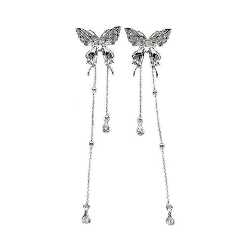 High-End Metal Butterfly Tassel Fairy Earrings
