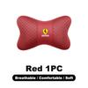 1pcs Car Leather Headrest Seat Lumbar Pillow Auto Accessories For Ferrari F430 Stradale Roma 488 Spider SF90 LaFerrari Portofino MQ6