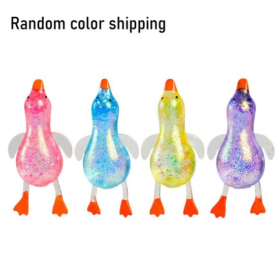 1/4 ks kachna cukrová stresová koule úzkostná úleva třpytivý prášek kachna mačkací hračka pružná pomalu stoupající relaxační průhledná kachna štípací fidget hračka