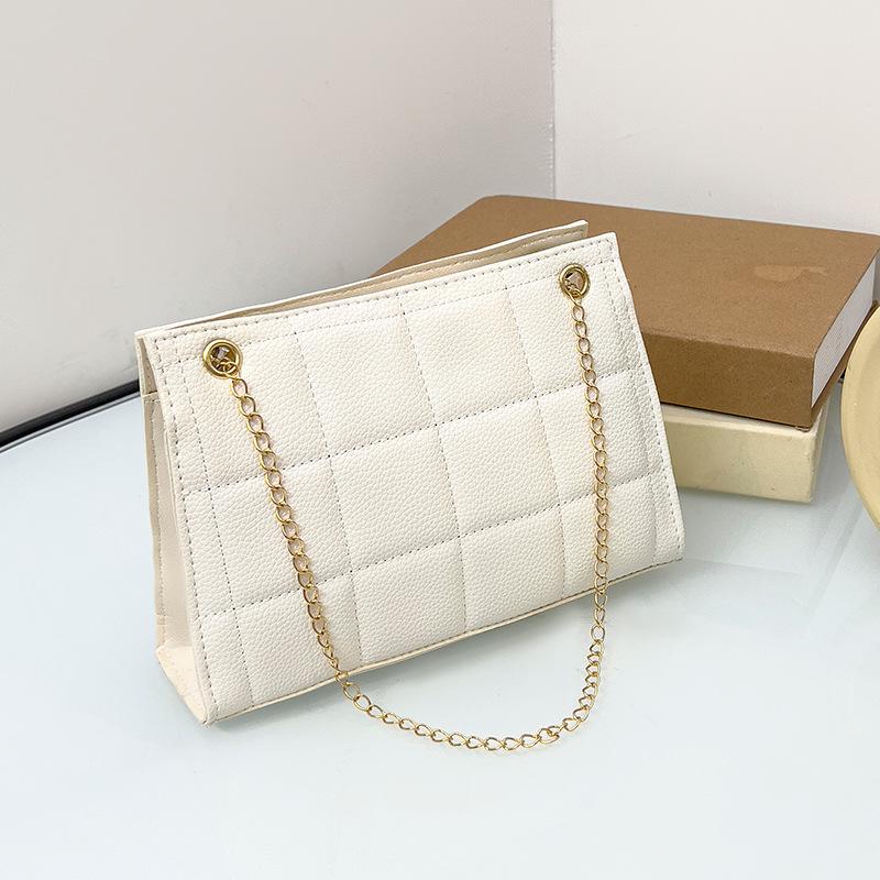 

Lychee pattern checkered pillow bag, summer new bag women s shoulder bag белый