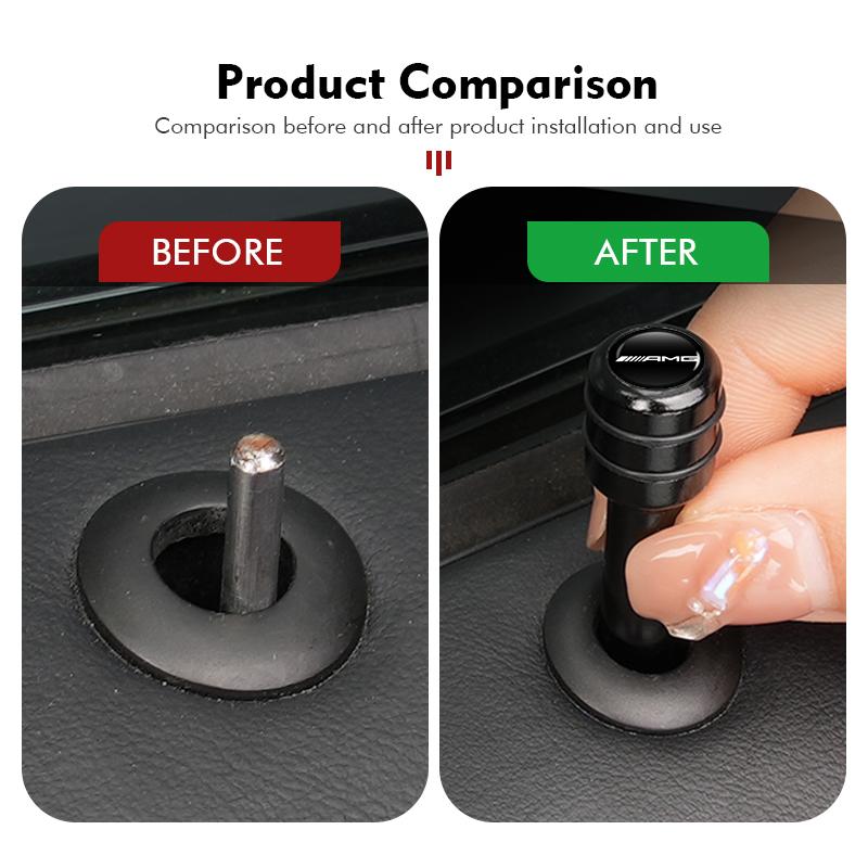 Universal Car Door Lock Knob Pull Pins Aluminum Alloy Security For Mercedes Benz AMG A B C E S G Class W201 W210 W108 W205 W203