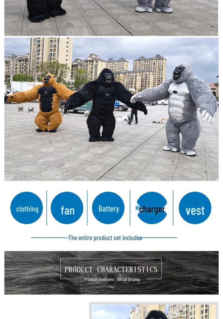 Inflatable King Kong and Gorilla Mascot Costume for Performances