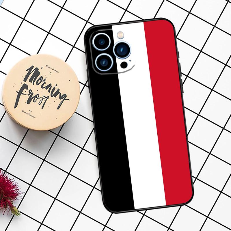 Jemen Flagge Wappen Hülle Für iPhone 16 15 14 11 12 13 Pro Max Mini X XR XS Max 7 8 16 15 Plus Hülle Funda