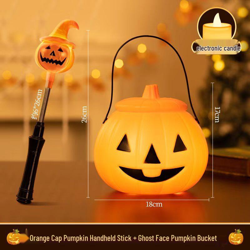 Halloween Pumpkin Lantern and Candy Bag with Luminous Effects for Trick-or-Treating