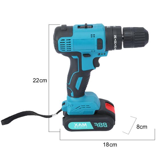21V Electric Drill Cordless Powerful Multifunction Variable Speed Impact Driver with 27Pcs Accessories