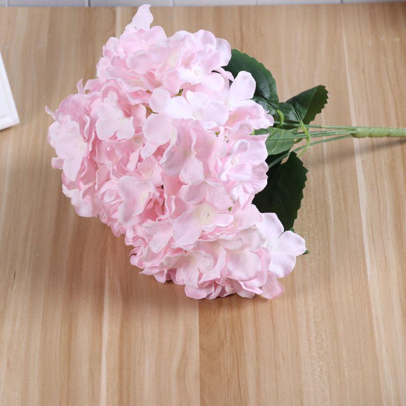 Exquisite 5 Heads Faux Silk Hydrangea Flowers Bouquet Ideal For Bridal Arrangements