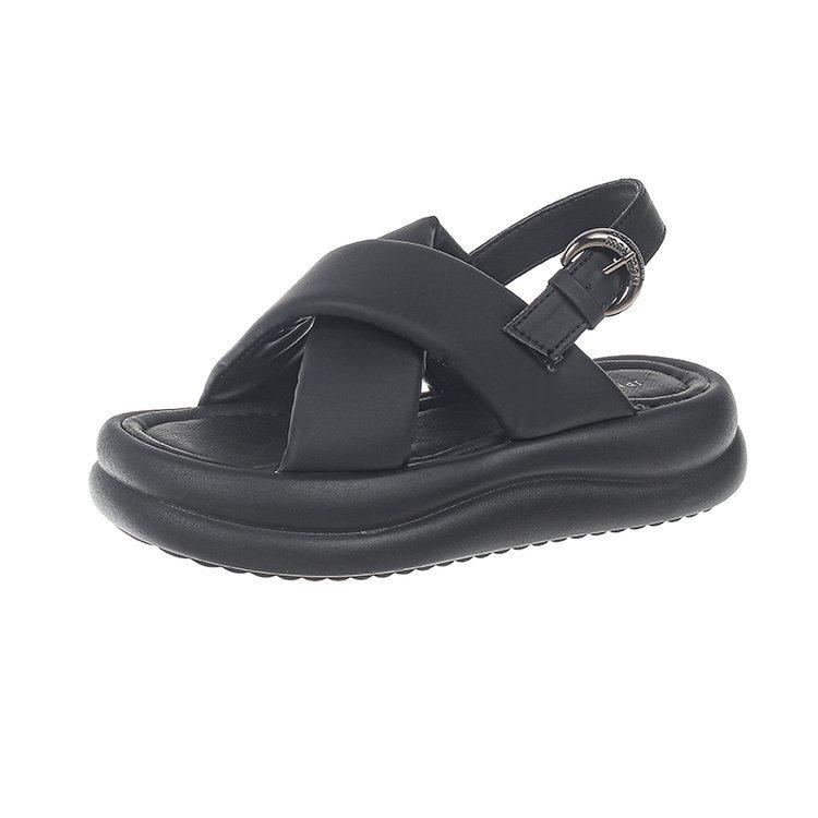 Spring and summer new platform sandals sports style one-character cool slippers large size 35