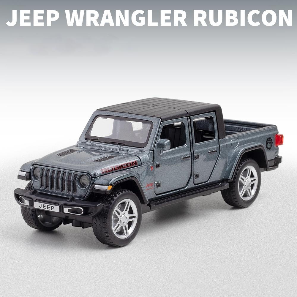 Schaal 1/32 Jeep Wrangler Gladiator pick-up truck, legering automodel gegoten metalen speelgoed terreinvoertuigen met geluid en licht collectie kindercadeau