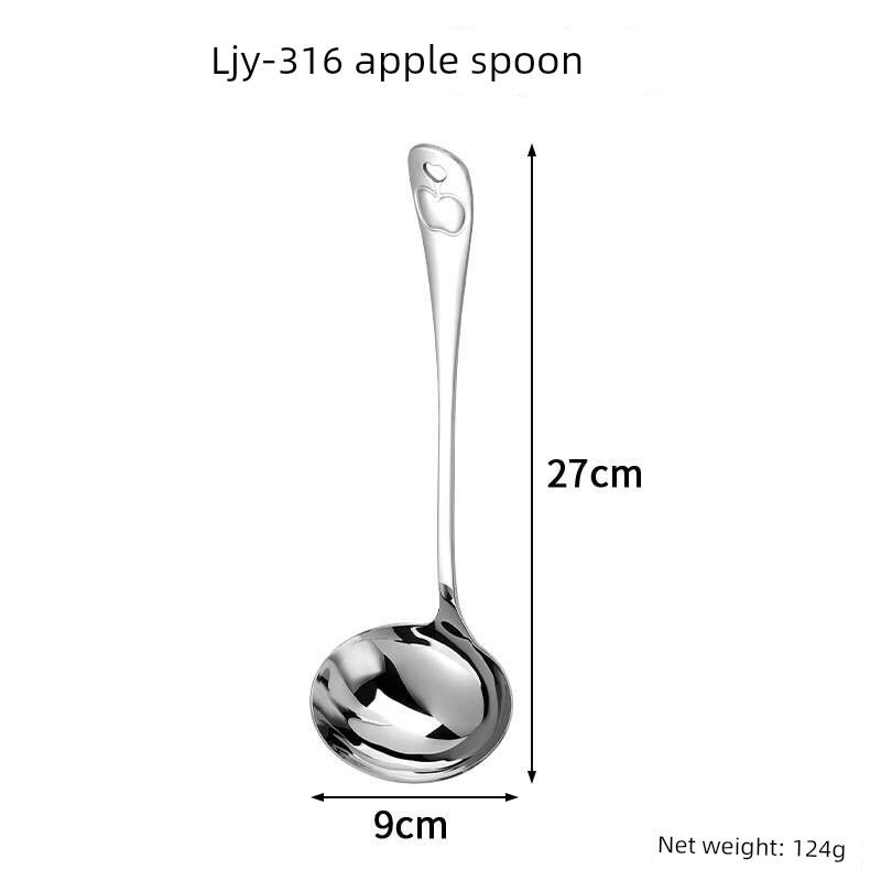 316 Stainless Steel Spoon, Deepened and Thickened Large-Head Spoon for Home Use, Long-Handled Soup Spoon for Serving Soup and Porridge, Manufacturer