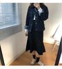 Korean Retro Denim Jacket for Women - Loose Fit, Large Size, Dark Wash, Spring & Autumn 2024