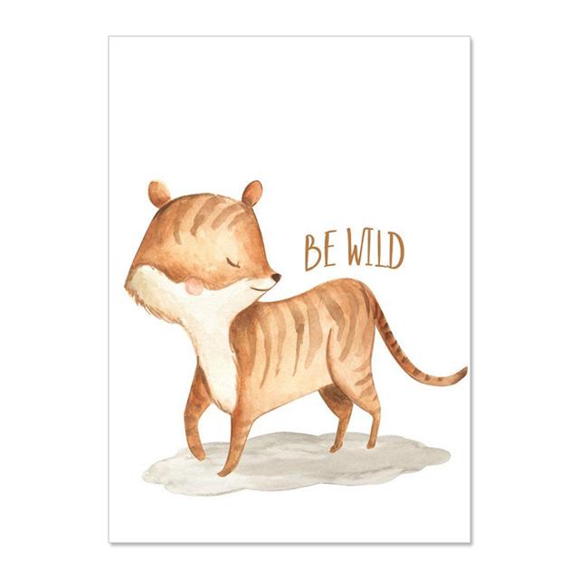 Cute Cartoon Animal Giraffe Lion Nursery Wall Art Canvas Painting Posters And Prints Wall Pictures Baby Kids Room Décor No Frame