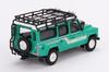 TrueScale Miniatures MINI GT Scale Land Rover Defender 110 County Station Tritend Finished Model 1/64 Wagon, Green, Right-Hand Drive,