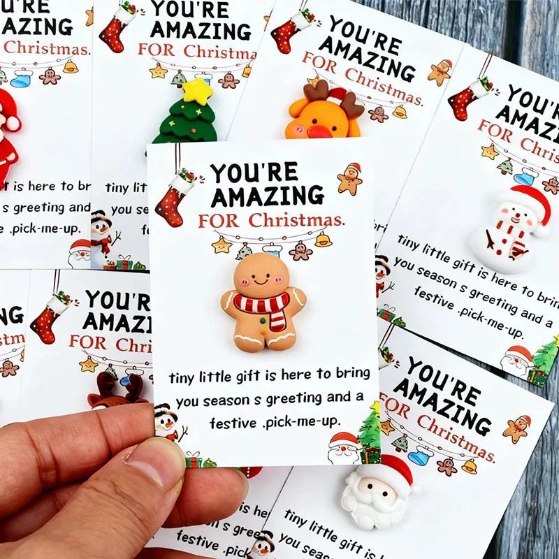 10 Christmas Mini Pocket Hug Cards Great for gifts for friends, emotional support, Christmas gifts, party favors,Christmas Min