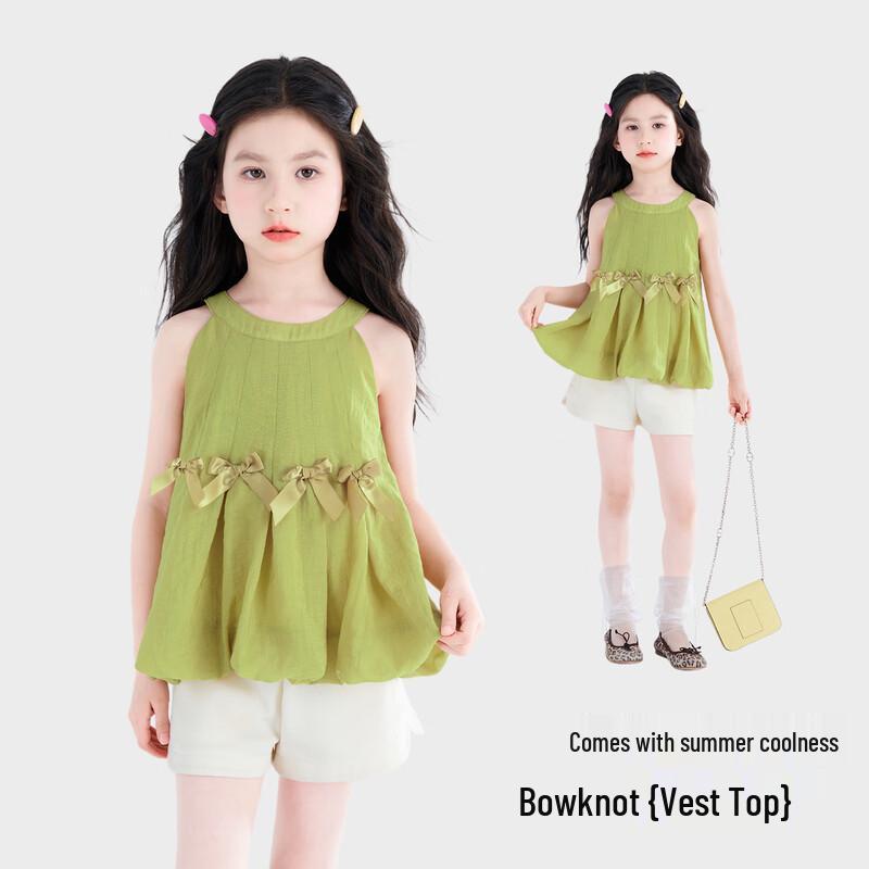Girls Bow Halter Neck Sleeveless Top 160