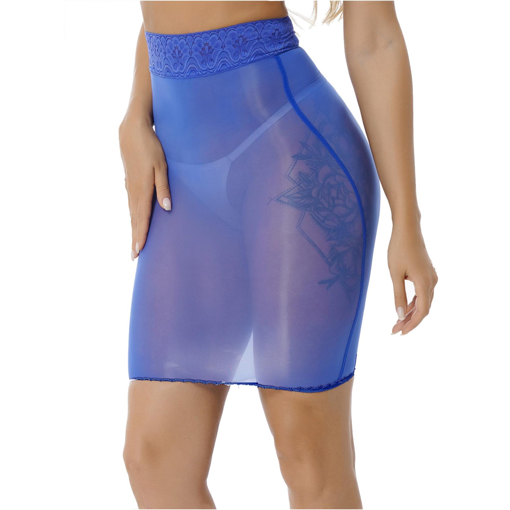 

Женская кружевная лоскутная облегающая юбка-карандаш с высокой талией глянцевая эластичная полупрозрачная юбка One Size синий