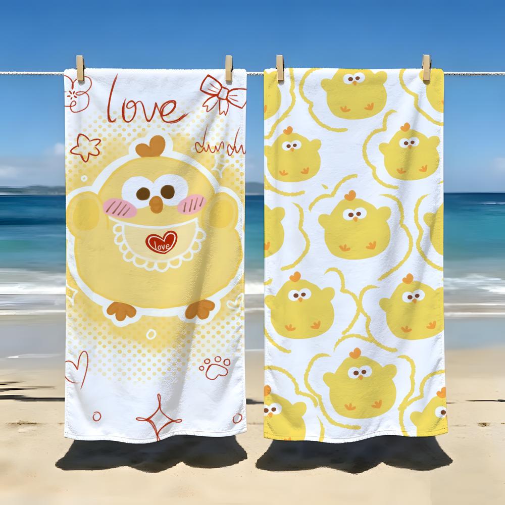 Asciugamano Cartoon Dun D-Dun C-Chicken Coperta da Spiaggia Asciugamano Per Viaggio Palestra Doccia Leggero di Lusso Campeggio Piscina caldo