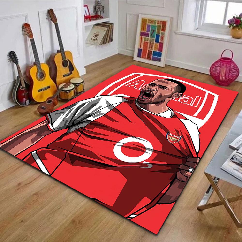 "Arsenal Icon Graphic Art" Patterned carpet, non slip mat suitable for living room and bedroom sofas