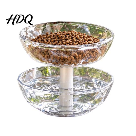 Large Capacity Cat Feeder Removable 2 Tier Pet Feeder Ant Proof Food Dish And Easy Clean Bowl Water Dispenser 2-in-1 Plastic Feeding for Outdoor