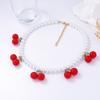 Fruit series necklace fresh and sweet cute cherry pendant imitation pearl temperament elegant women's necklace