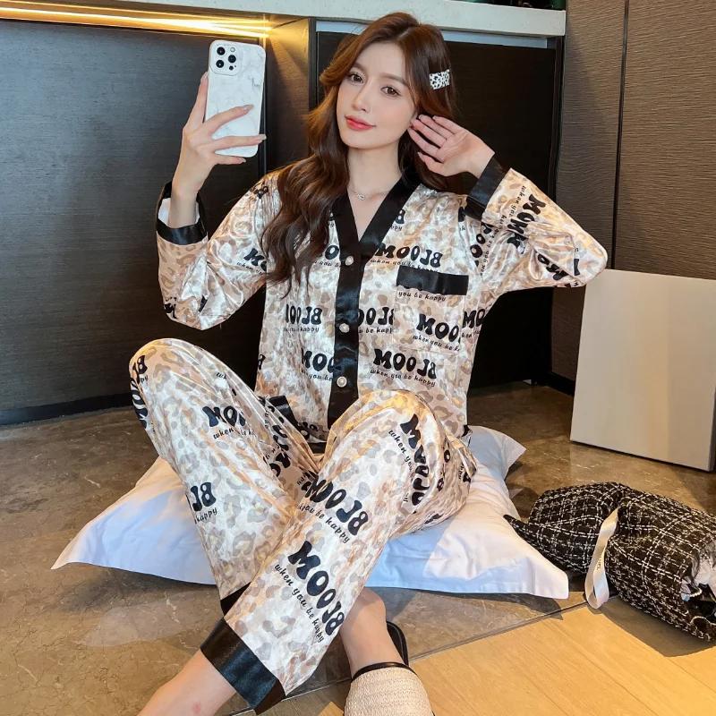Ins Letter Print Fleece Pajamas Women Harajuku Y2k Fashion Elegant Homewear New Autumn/winter Chic Lounges