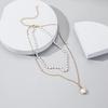 Collier ras du cou Double couche en fausses perles pour femmes, chaîne élégante, bijoux cadeau