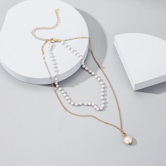 Collier ras du cou Double couche en fausses perles pour femmes, chaîne élégante, bijoux cadeau