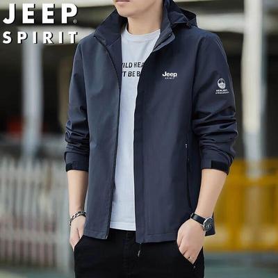 JEEP SPIRIT Men's Hooded Windproof Outdoor Jacket