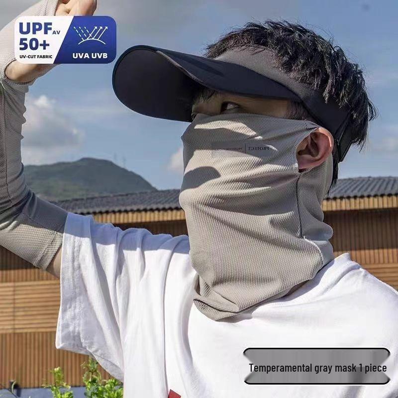 Eis-Seide Radsport Gesichtsmaske: Sommersonne, Wind- und Sandschutz mit Ohrschlaufen und Nackenbedeckung