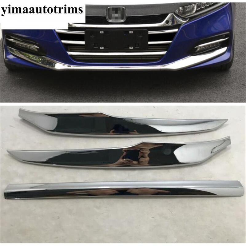 Car Front Bumper Bottom Panel Protection Cover Trim ABS Red /Carbon Fiber / Chrome Accessories For Honda Accord 10th 2018 -