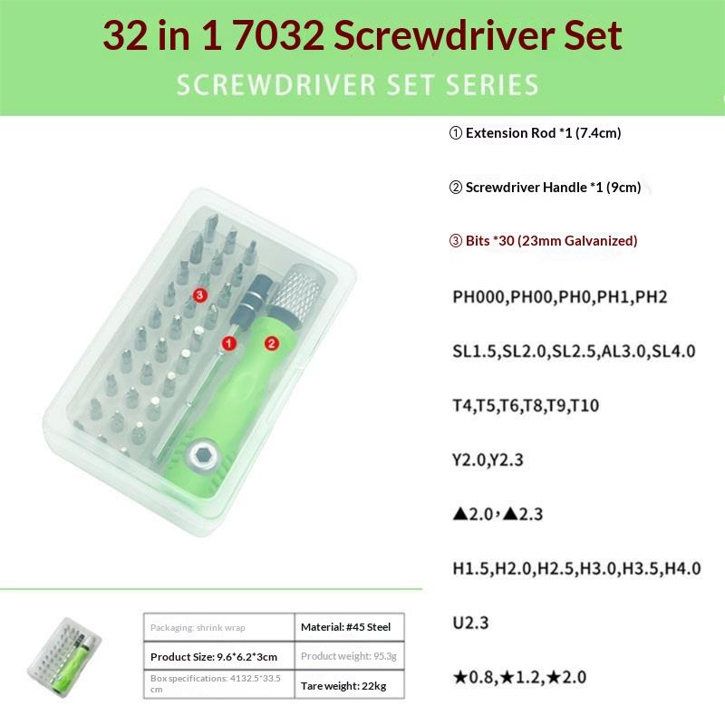24/32 In 1 Precision Screwdriver Kit Magnetic Non Slip Green Handle for Home Office Daily Small Repair Needs