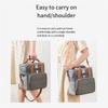 M-Modern-Crossbody Lunch Bag Double Layer Capacity Handbag Thermal Insulated Lunch Bag Portable Outdoor Picnic Reusable Black