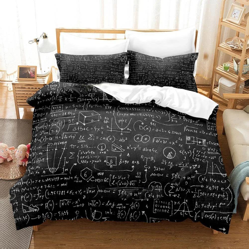 3D Blackboard Formula Adult Boys Single Double Full Queen King Size Duvet Cover Bedroom Math Genius New Quilt Cover Pillowcase