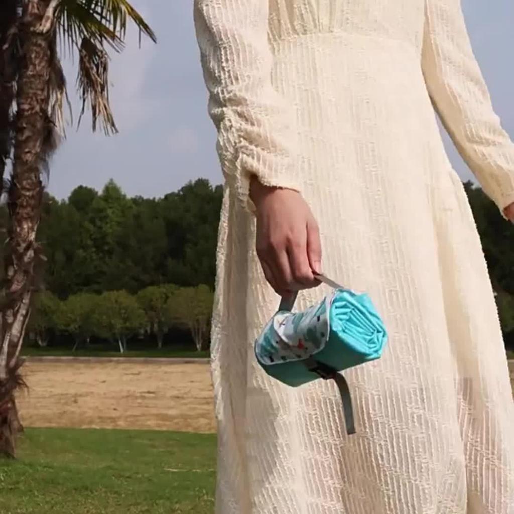 1pc Portable Pocket Style Outdoor Mat, Made of Nylon Material, with Multiple Pattern Styles To Choose From,suitable for Picnicking, Beach Use