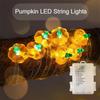 1/2pc 1M 10 LED Halloween Pumpkin Copper Wire String Lights DIY Fairy Lamp Battery Powered for Home Bedroom Halloween Party Deco